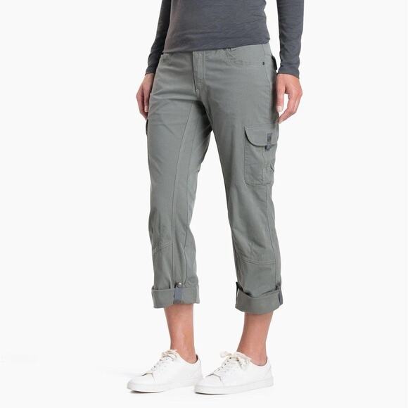 KUHL Splash Roll Up Pants Cargo Outdoor Hiking Camping Gray Womens Size 12 Short - Picture 1 of 12